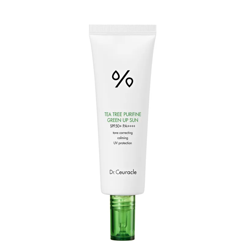 Dr.Ceuracle Tea Tree Purifine Green Up Sun SPF 50+ PA++++ 50 мл — Сонцезахисний крем для нейтралізації почервонінь