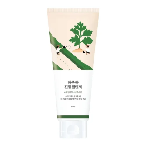 Заспокійлива пінка для вмивання з полином 150 мл Round lab mugwort calming cleanser