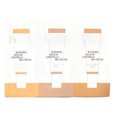 Набір пробніків ВВ-кремів із екстрактом центелли - PURITO Seoul Wonder Releaf Centella BB Cream, №13+№21+№23, 3 мл