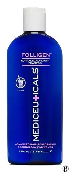 Folligen Shampoo | шампунь для жінок проти випадіння та стоншення волосся (тонке волосся, нормальна шкіра голови) MEDICEUTICALS