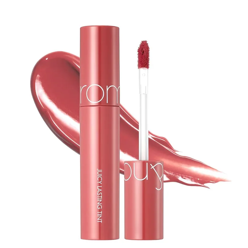 Rom&nd Juicy Lasting Tint 11 Pink Pumpkin — Стійкий глянцевий тінт для губ в рожево-гарбузовому відтінку