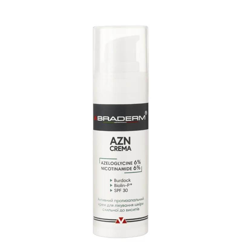 Braderm Azn Cream 30 мл — Денний крем з ніацинамідом