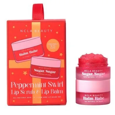 NCLA Beauty Peppermint Swirl Ornament Lip Care Set