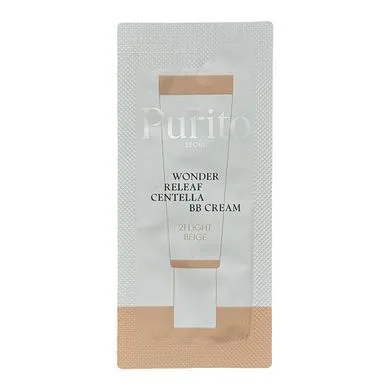 ВВ-крем із екстрактом центелли - PURITO Seoul Wonder Releaf Centella BB Cream, №21 Light Beige, 1 мл ПРОБНИК