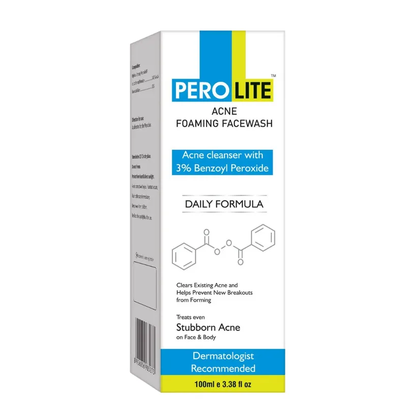 Perolite Benzoyl Peroxide 3% Acne Foaming Face Wash 100 мл — Пінка для вмивання з 3% бензоїл пероксиду