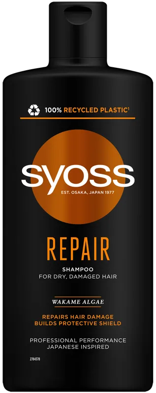Шампунь Syoss Repair з водорослями Вакаме для сухого та пошкодженого волосся 440 мл