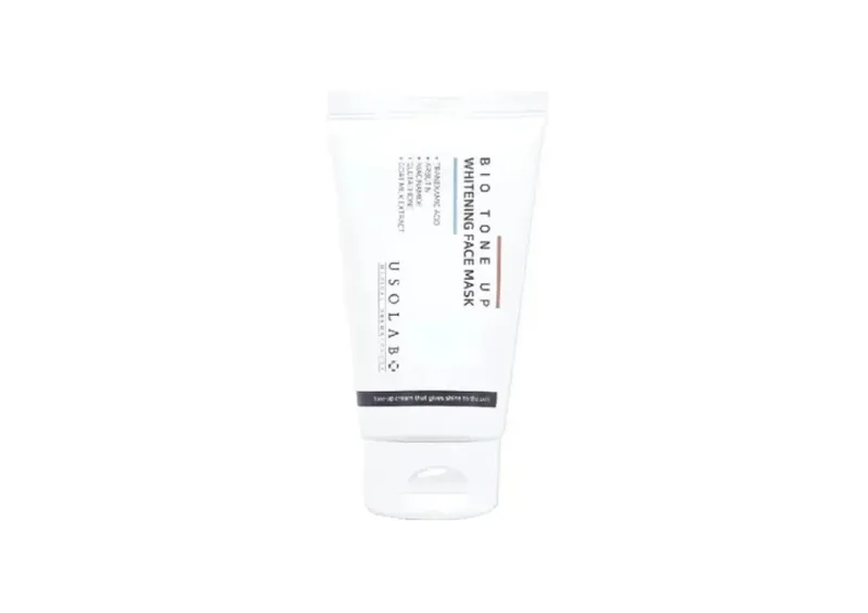 Маска для освітлення та сяяння шкіри обличчя USOLAB Bio Tone Up Whitening Face Mask проти тьмяності та нерівного тону 50 мл