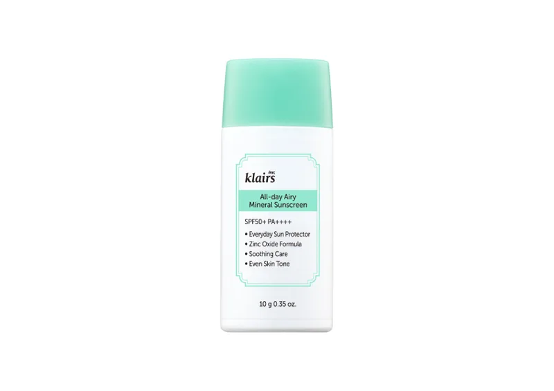 Мінеральний сонцезахисний крем DEAR, KLAIRS All-day Airy Mineral Sunscreen