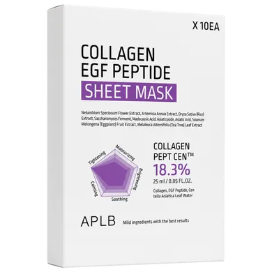 APLB Collagen Egf Peptide Sheet Mask – тканинна маска для пружності шкіри з пептидами і колагеном 1 шт.