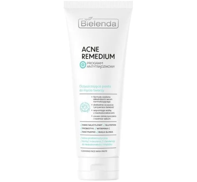 Очищувальна паста для вмивання обличчя Bielenda Acne Remedium 130 г