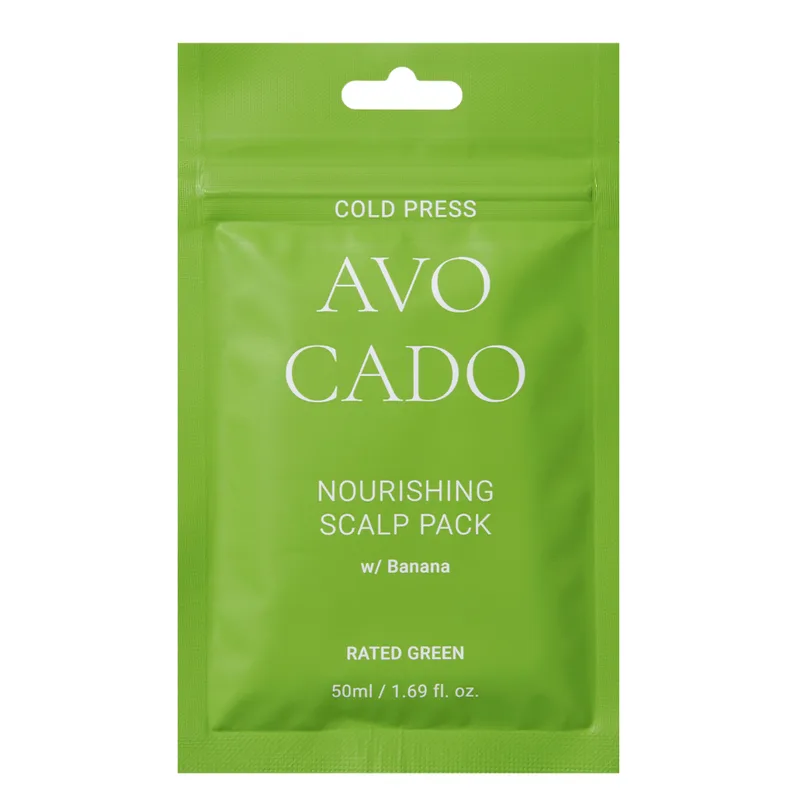 Rated Green Cold Press Avocado Nourishing Scalp Pack 50 мл — — Живильна маска з олієї авокадо для сухої шкіри голови, для сухого, пошкодженого і фарбованого волосся (міні)