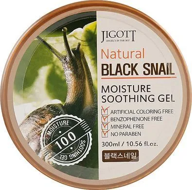 Jigott Natural Black Snail Moisture Soothing Gel Гель для обличчя і тіла з екстрактом муцину чорного равлика 300 мл