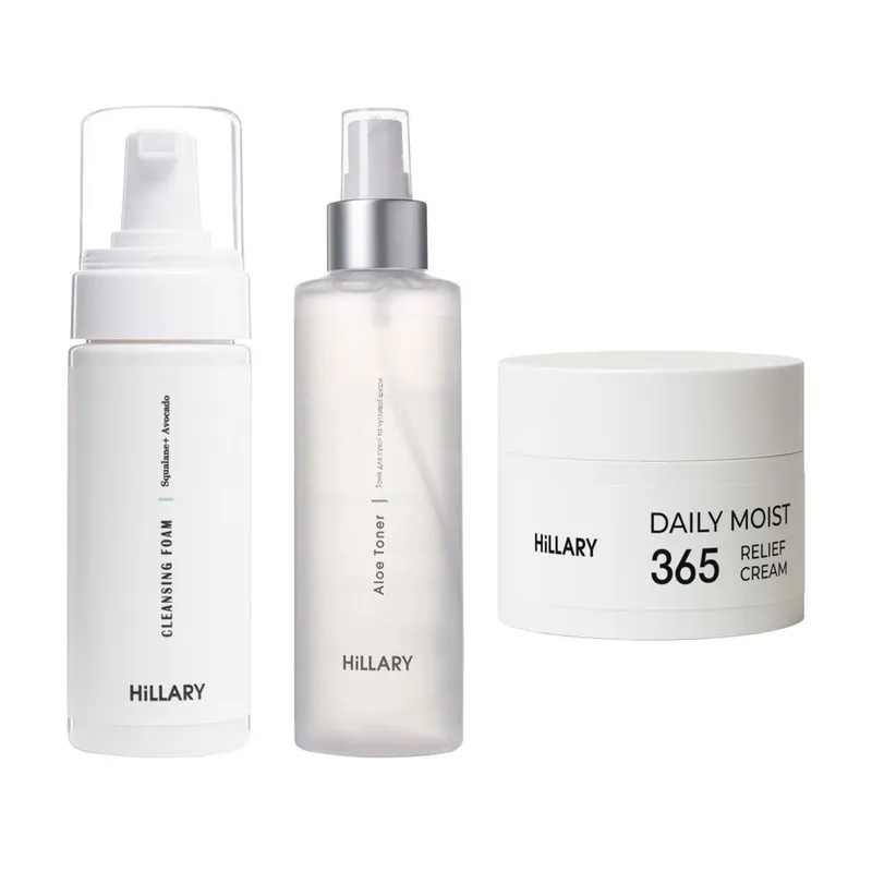 Комплект базового догляду для сухої та чутливої шкіри обличчя Hillary Basic Skincare Set for Dry & Sensitive Skin