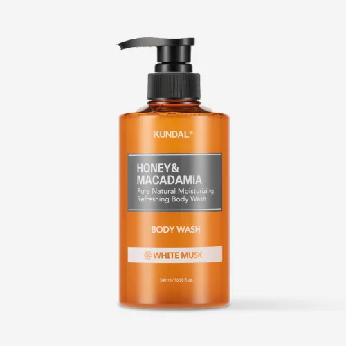 Гель для душу з ароматом білого мускусу 500 мл KUNDAL honey & macadamia pure body wash white musk