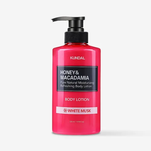 Лосьйон для тіла з ароматом білого мускусу 500 мл KUNDAL honey & macadamia pure body lotion white musk