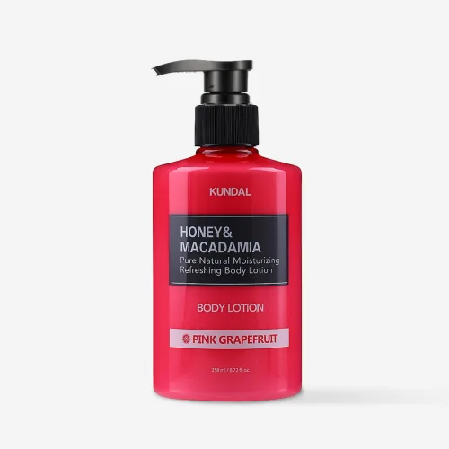 Лосьйон для тіла з ароматом рожевого грейпфрута 500 мл KUNDAL honey & macadamia pure body lotion pink grapefruit