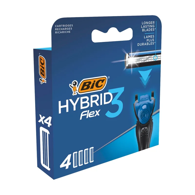 Змінні картриджі для гоління (леза) чоловічі BIC Flex 3 Hybrid Sensitive 4 шт. (3086123644878)