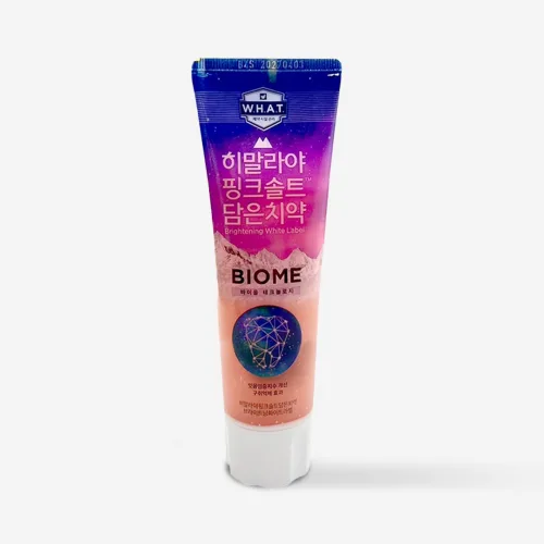 Зубна паста з гімалайською рожевою сіллю «Сяюча формула» LG himalaya pink salt biome toothpaste brightening white label