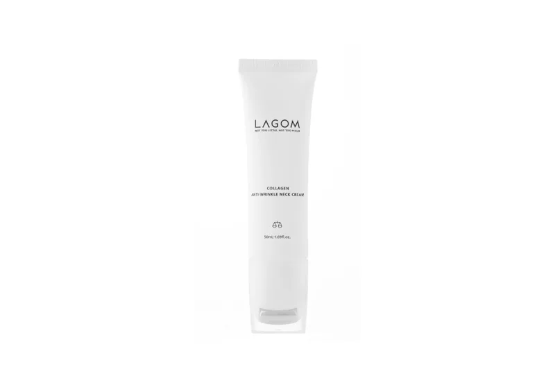Крем для шиї та декольте з роликовим аплікатором LAGOM Collagen Anti-Wrinkle Neck Cream 50 мл