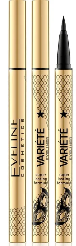Водостійка підводка-фломастер Eveline Cosmetics 24h ULTRA BLACK серії VARIETE