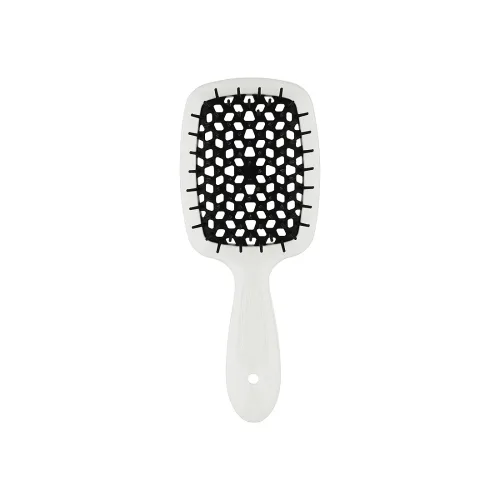 Гребінець для волосся білий з чорним Janeke superbrush small