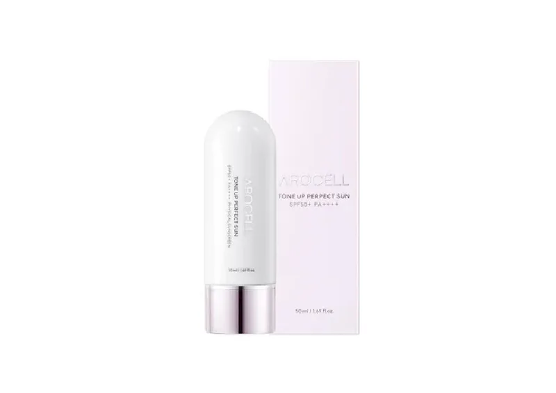 Сонцезахисний крем з ефектом освітлення тону AROCELL Tone Up Perfect Sun SPF 50+ PA++++ 50 мл