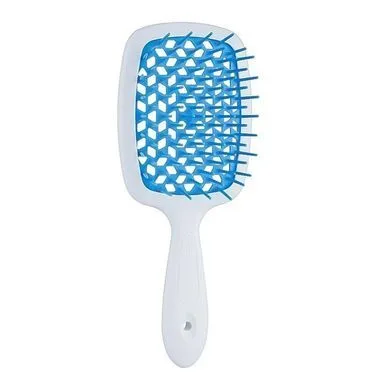Гребінець білий з синім маленький - Janeke SMALL SUPER BRUSH