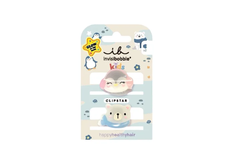 Заколки для волосся INVISIBOBBLE Clipstar Kids Glow Polar Friends 2 шт