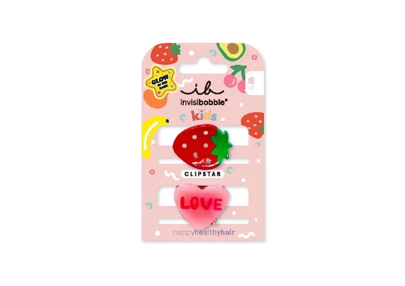Заколки для волосся INVISIBOBBLE Clipstar Kids Glow Frutti Strawberry 2 шт