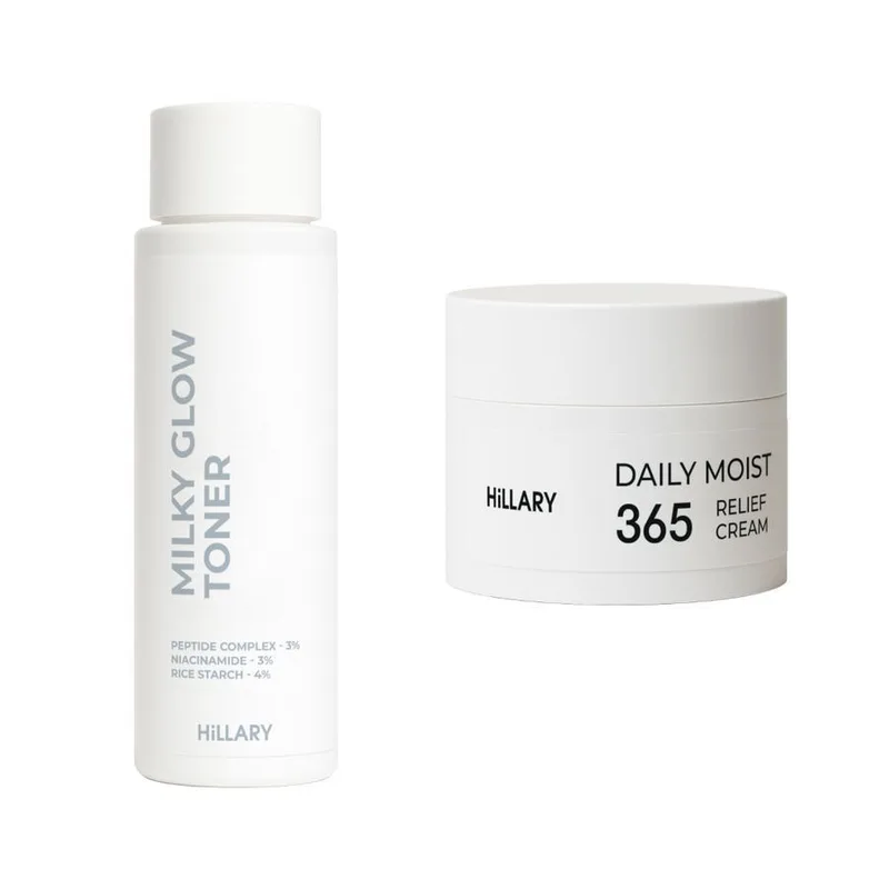 Набір для глибокого зволоження та вирівнювання тону Hillary 365 Hydration & Glow Set