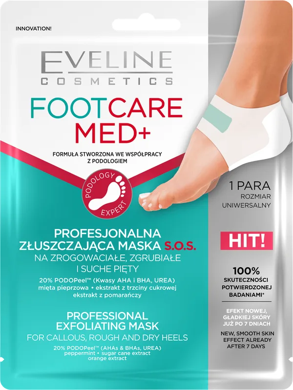 Маска для п'ят Eveline Cosmetics Foot Care Med+ с АНА і ВНА кислотами 20 мл