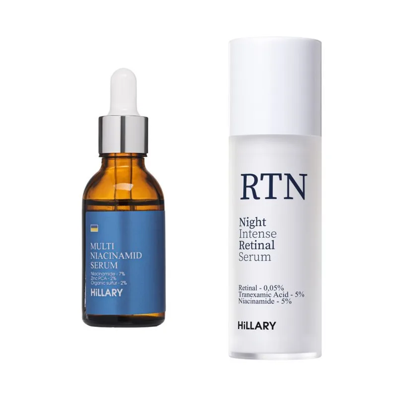Набір для звуження пор та інтенсивного догляду вночі Hillary Night Pore Minimizing & Intensive Care Kit