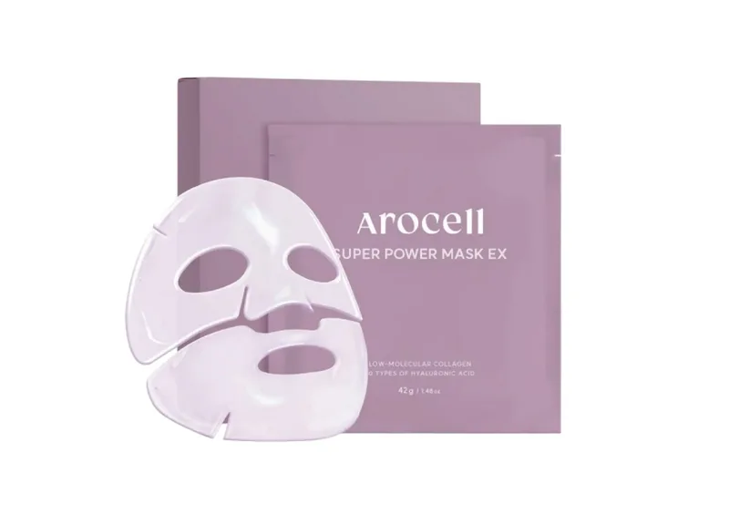 Гідрогелева маска з колагеном та 10 видами гіалуронової кислоти AROCELL Super Power Mask EX