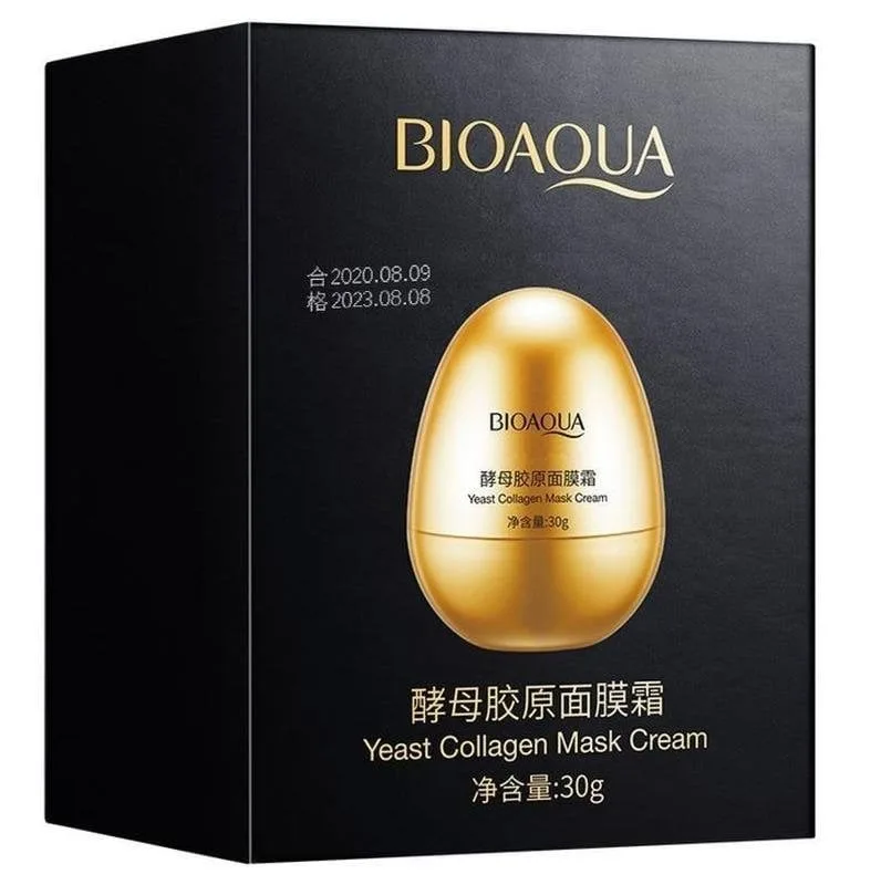 Крем-маска для обличчя BIOAQUA Yeast Collagen Mask Creamі з протеїном яєчного білка 30 г