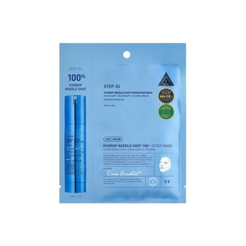 Двоступенева зволожуюча маска з мікроголками 1.5 мл + 27 мл VT Cosmetics hydrop reedle shot 100hl 2step mask