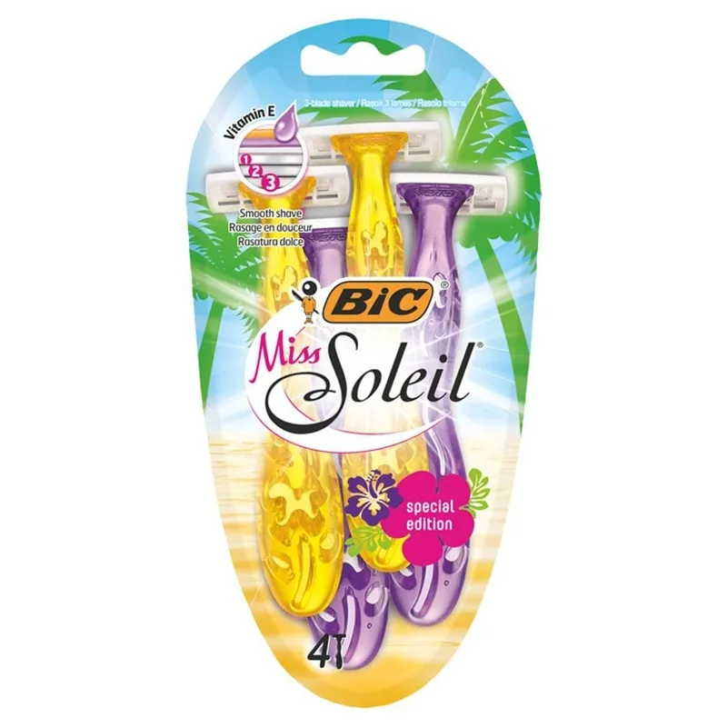 Станок Bic Soleil Tropic 3 леза, 4 шт