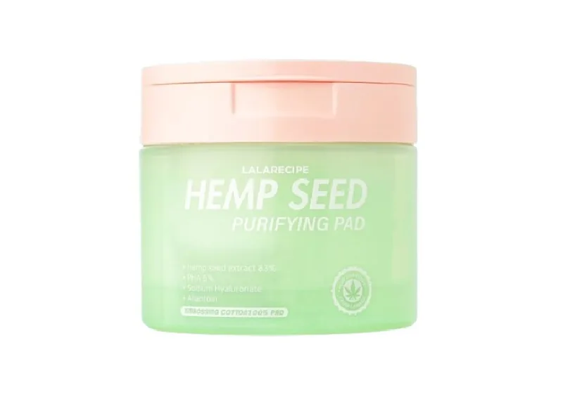 Педи для тонізації обличчя з екстрактом коноплі LALARECIPE Hemp Seed Purifying Pad 70 шт