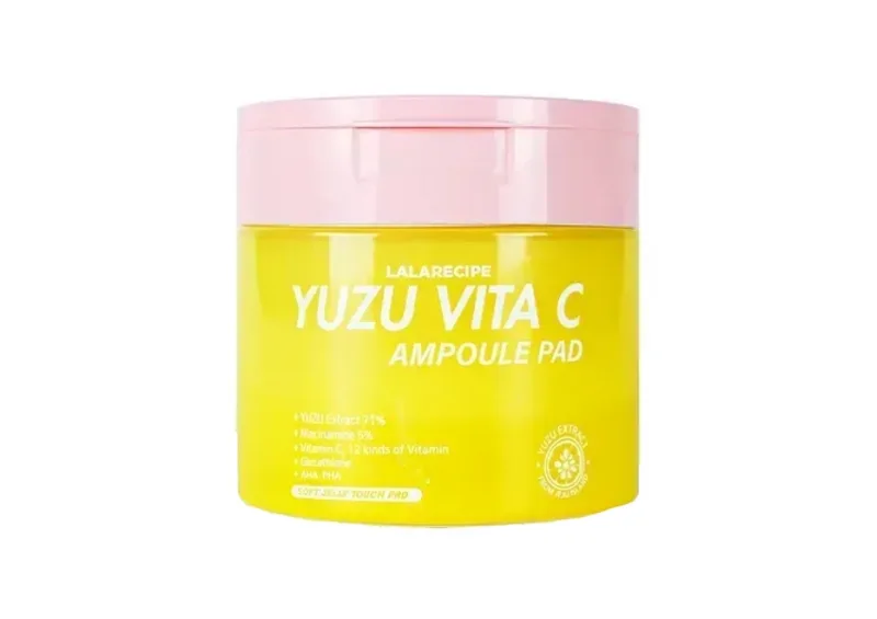 Вітамінні педи для обличчя з екстрактом юдзу LALARECIPE Yuzu Vita C Ampoule Pad
