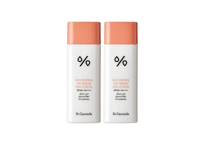 Набір матуючих сонцезахисних кремів DR. CEURACLE 5α Control No Sebum Sun Lotion SPF 50 PA++++ 2 шт (термін до 09.04.2026)