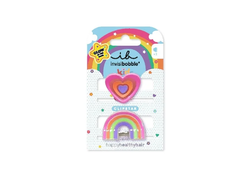 Заколки для волосся INVISIBOBBLE Clipstar Kids Glow Happy Heart 2 шт
