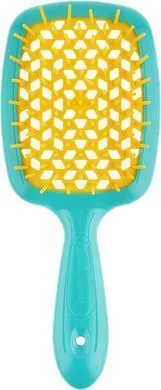 Гребінець для волосся Janeke Superbrush, бірюзовий з жовтим