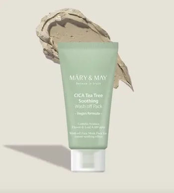 Mary&May CICA TeaTree Soothing Wash off Pack – глиняна маска з центеллою