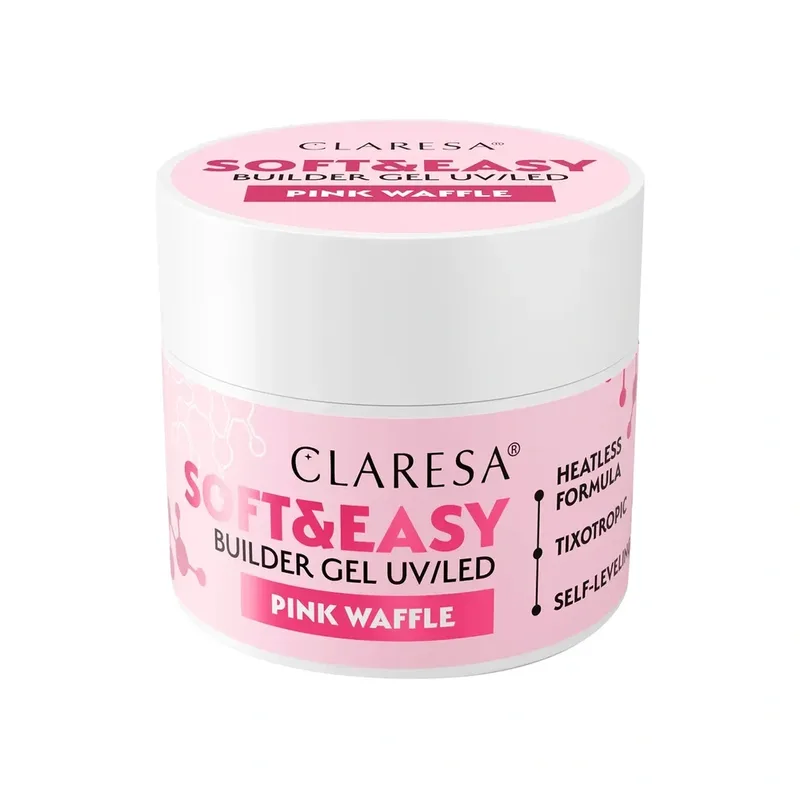Claresa Soft & Easy гель для моделювання та нарощування нігтів Pink Waffle 12 г