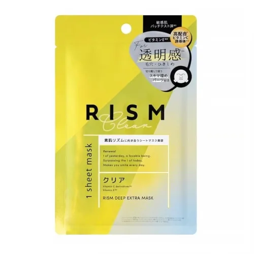 Освітлююча тканинна маска для обличчя 34 мл Rism deep care face mask bright & clear