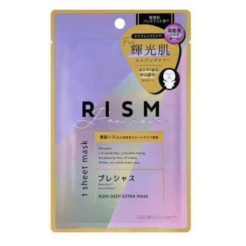Живильна тканинна маска для обличчя та шиї 45 мл Rism deep care face mask precious
