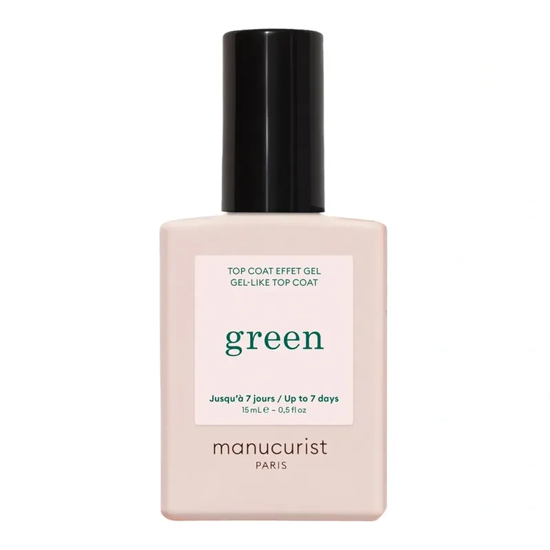 Manucurist Green Top Coat Gel Effect — блискучий топ-лак для нігтів з ефектом гелю, 15 мл