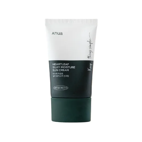 Сонцезахисний крем з екстрактом хауттюйнії 50 мл Anua heartleaf silky moisture sun cream spf 50+ pa++++