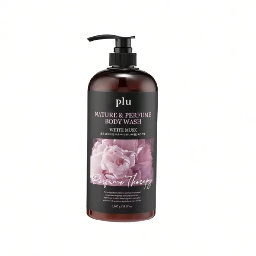 Парфумований гель для душу з ароматом білого мускусу Plu nature & perfume body wash white musk