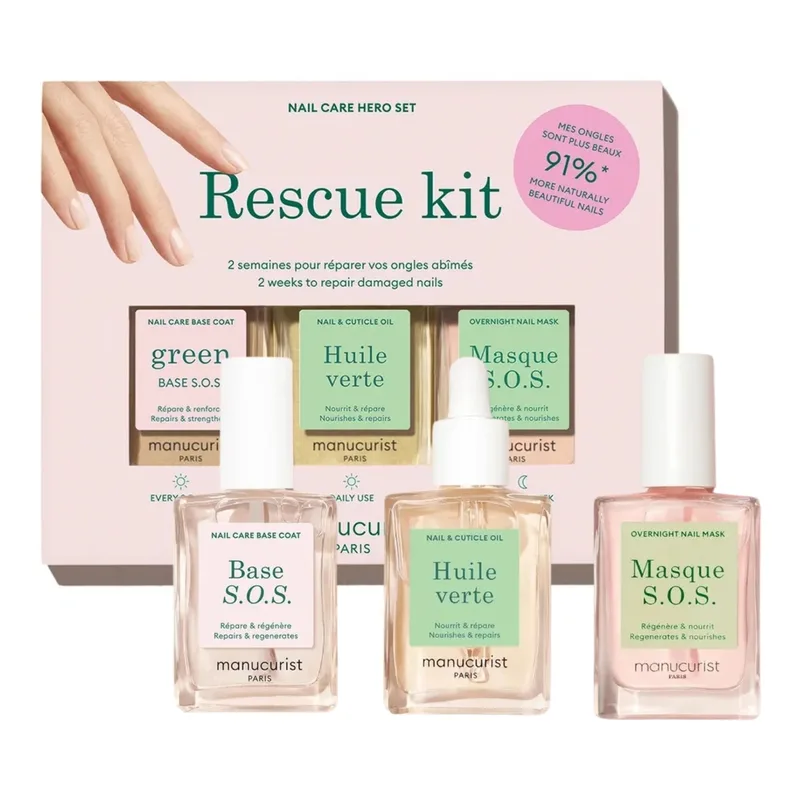 Manucurist Rescue Kit — набір для відновлення пошкоджених нігтів, 3 х 15 мл