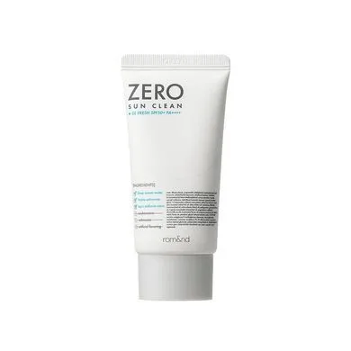 rom&nd Zero Sun Clean 01 Fresh SPF50+ PA++++ сонцезахисний крем на сучасних фільтрах 50 мл (Термін придатності до 06.03.2027)